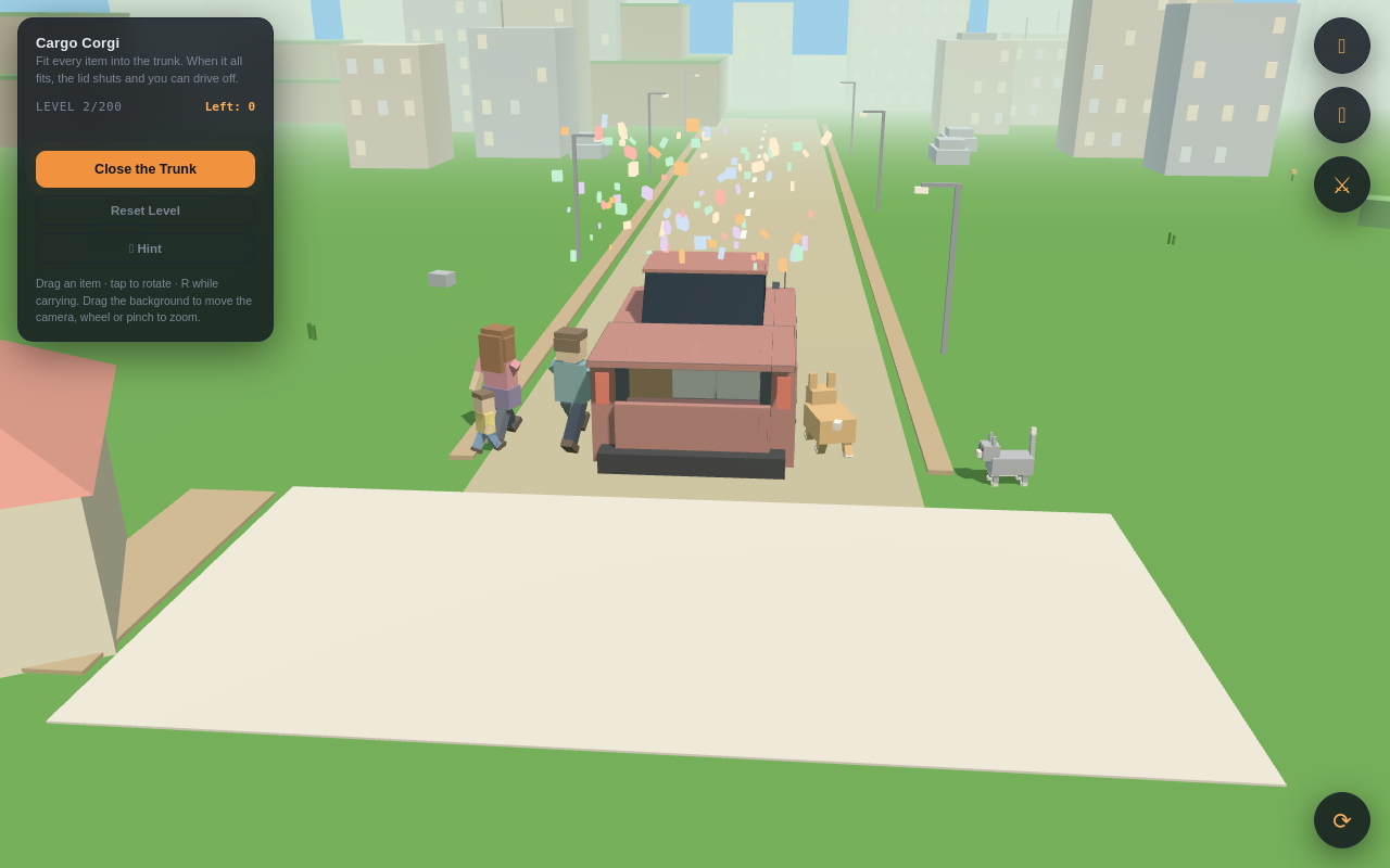 Trunk closed, confetti, off we go!